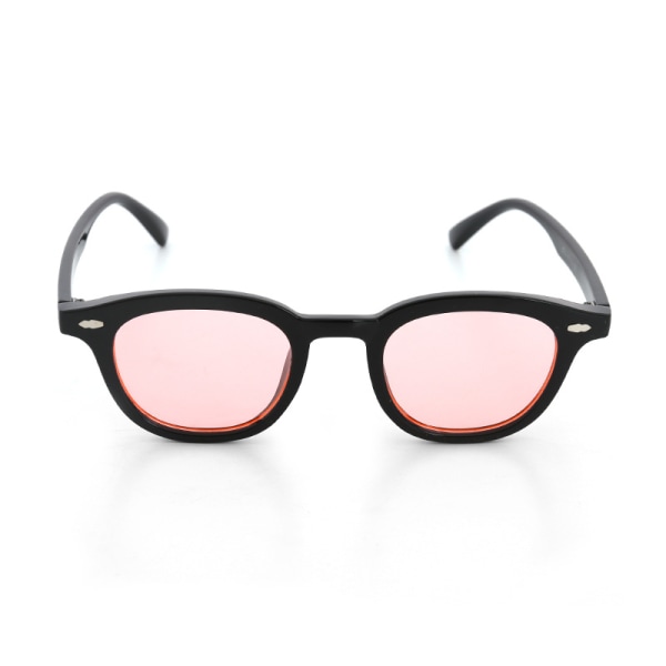Unisex Solbriller Personlighed Street Shooting Solbriller Runde Tide Retro (Pink)