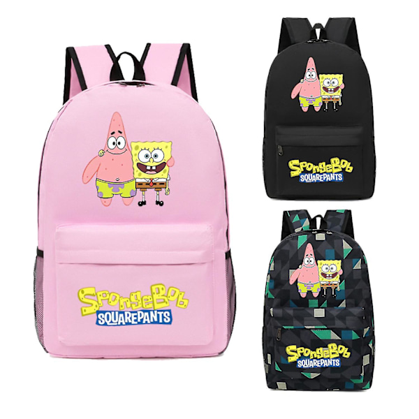 Svampbob Ny Ryggsäck Kawaii Tecknad Mode Skolväska Anime Väska Oxford Tyg Barnryggsäckar Trendiga Studentväskor Gåvor [DB] C