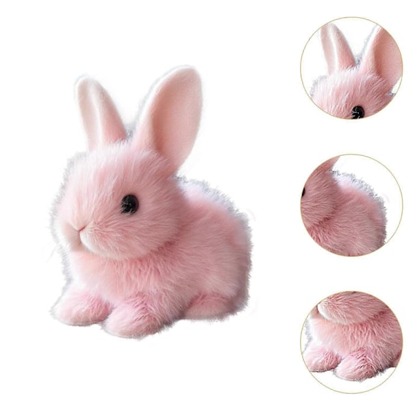 Elektronisk Kanin Plysch Animerad Interaktion Gåva Elektronisk Husdjursleksak för Gåva Vit [DB] Pink 17cmx9cmx18cm