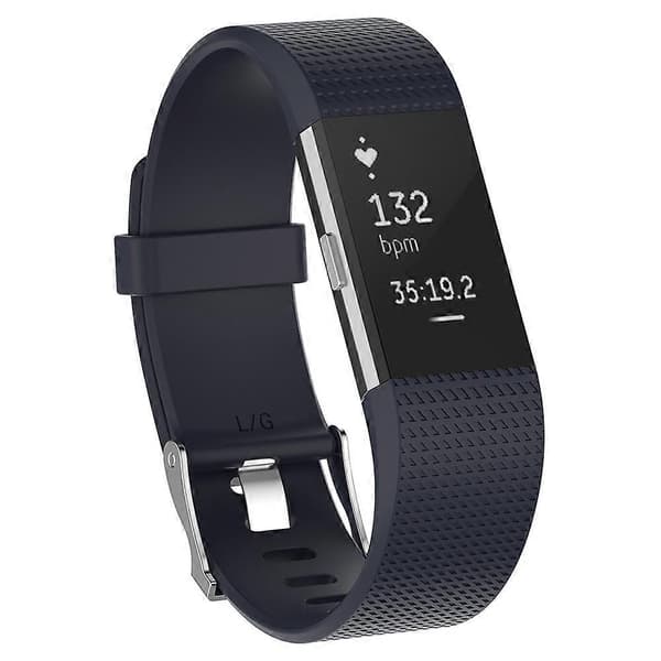 Silikonklokkereim for Fitbit Charge 2, Størrelse: L [DB] Black
