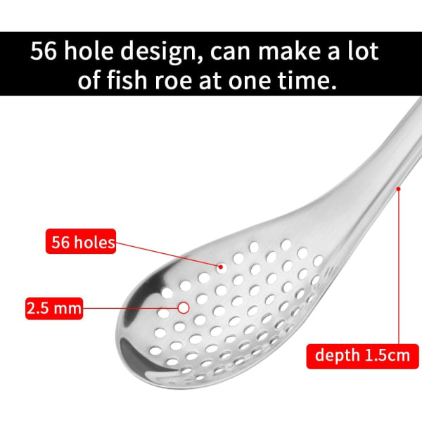 Spherical Spoon-2stk rustfrit stål Spherical Spoon Molecular Slotted Bar Spoon Køkken-(Sølv)