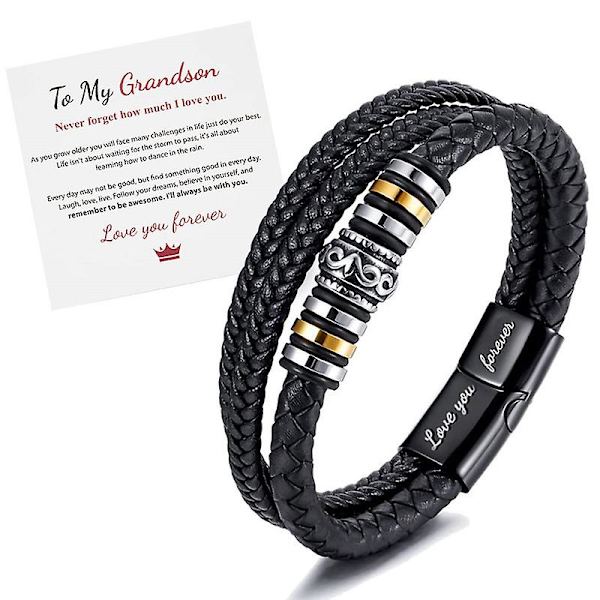 Justerbart armband för män, "Älskar dig för alltid", till manliga gåvor {Db} to grandson