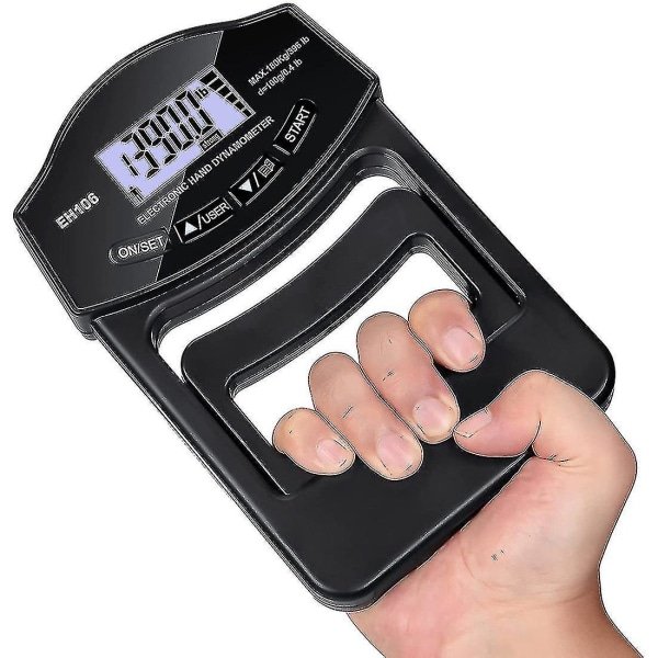 Greppstyrketestare, 396lbs/180kg Digital Hand Dynamometer Greppstyrkemätare Usb Lcd-skärm Hand