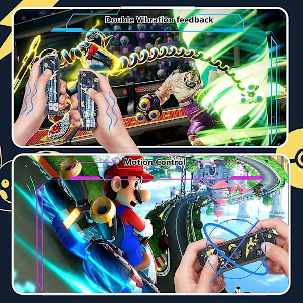 Controller til Nintendo Switch, udskiftning til Switch-controllere med dobbelt vibration/vække/screenshot db