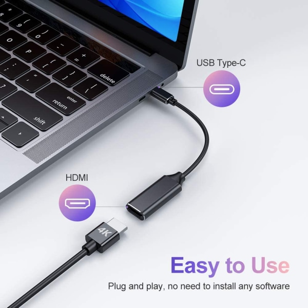USB C till HDMI Adapter 4K för Mac OS, Type-C till HDMI Adapter [Thunderbolt 3] (2-pack)