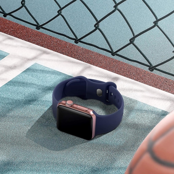 Silikoneremme kompatibel med Apple Watch-rem 44 mm 42 mm 45 mm 49 mm, udskiftningsremme til Apple Watch Ultra/iwatch Se Series 8 7 6 5 4 3 2 1, Mørk