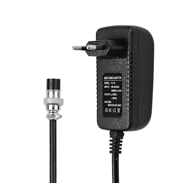 Blandningskonsol Mixer Strömadapter AC-adapter 15V 230mA Universal 4-stifts rund kontakt för 16 kanaler eller lägre blandning [db]