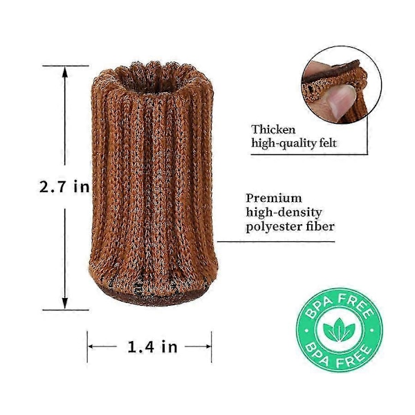 16 st Stolsbensskydd Stickade Möbelstrumpor [DB] Brown