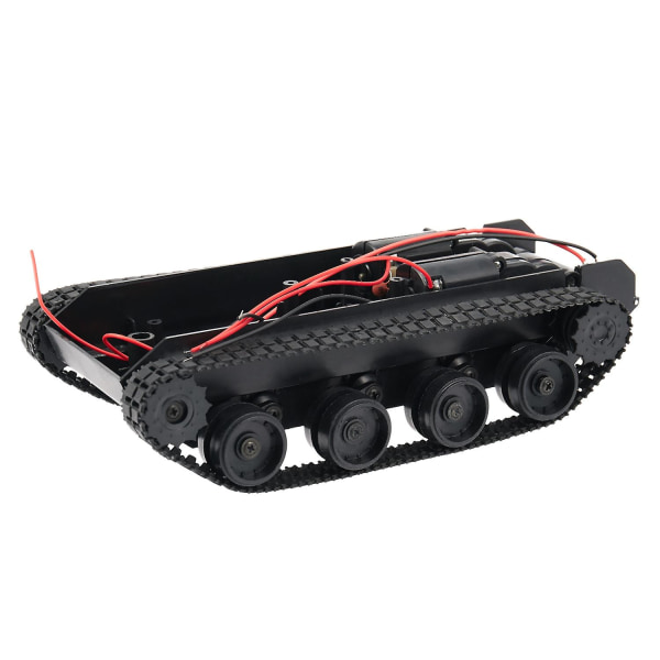 Rc Tank Smart Robot Tank Bil Chassis Kit Gummi Spor Crawler For 130 Motor Diy Robot Legetøy For Chil [DB]