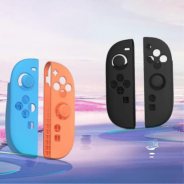 Stöttåligt skyddsskal silikonfodral för Switch2-konsol / Joy-Con [DB] Black