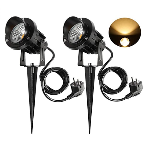2 st 9W LED-strålkastare för utomhusbruk, 3000K IP65 Vattentät Vridbar Design LED-trädgårdsbelysning