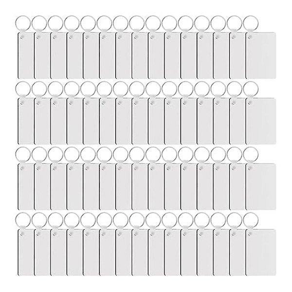 180 stk. Sublimering Nøglering Blanks Rektangel Varmeoverførsel Blanks Med Nøgleringe Mdf Blank Til S