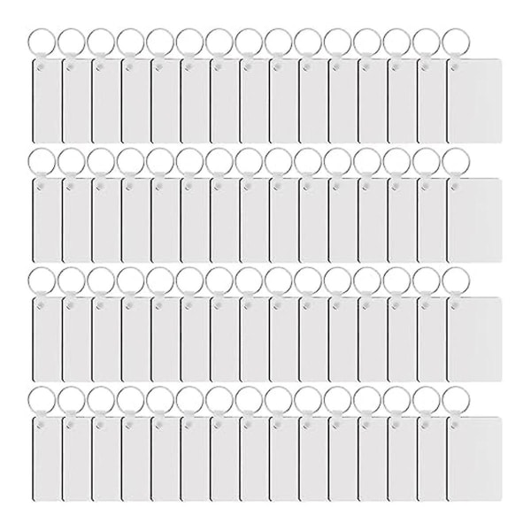 180 stycken Sublimation Nyckelring Blanks Rektangel Värmeöverföring Blanks Med Nyckelringar Mdf Blank For S