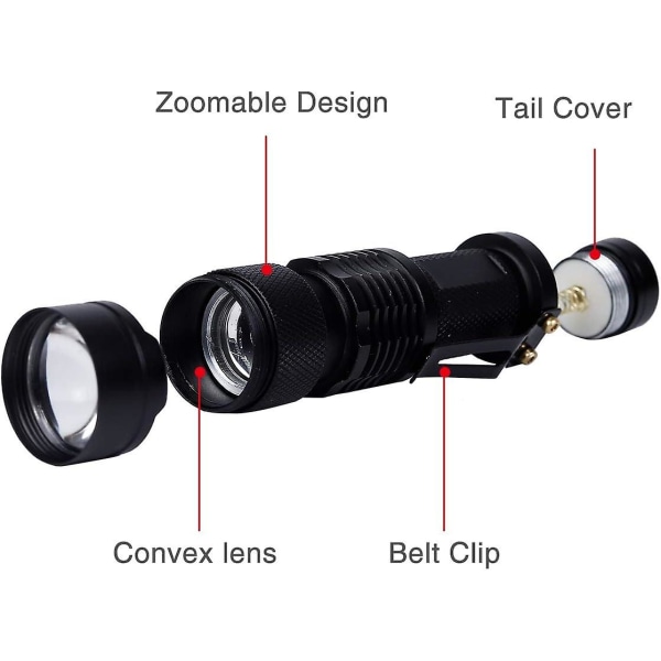 Pieni Mini Single Mode Led-taskulamppu Aa-paristo 1 Mode Taskulamppupakkaus 6 kpl