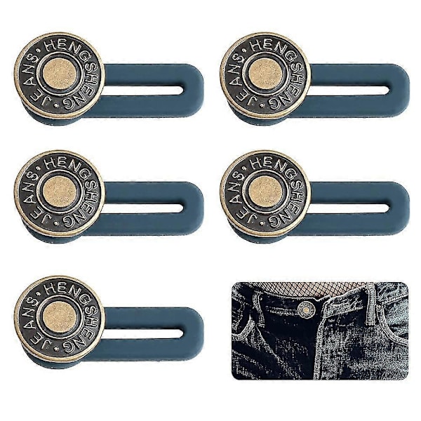 5 stk. uttrekkbar knappe-midjeforlenger for bukser for menn og kvinner jeans [DB]