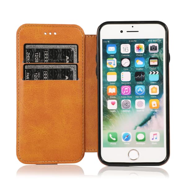 Knight Läderfodral för iPhone SE 2022 / SE 2020 / 7 / 8 [DB] Khaki