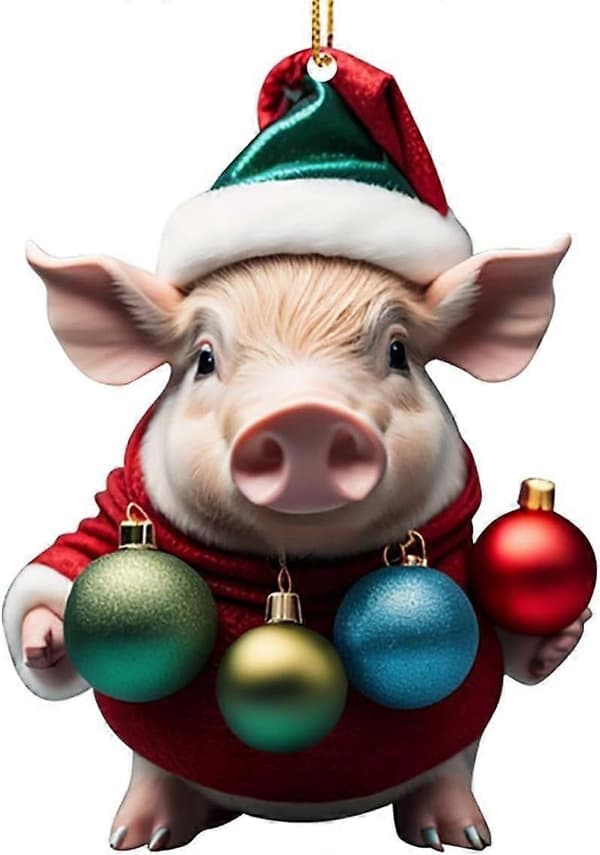 Julepynt Akryl Gris Flad Bilhæng Juletræspynt julepynt udsalg [DB] C