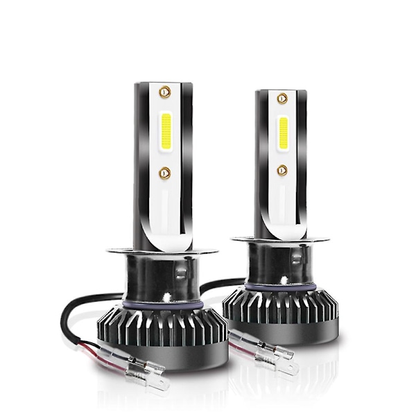 2x H4 9003 COB LED Forlygtepærer Sæt 80W 8000LM Høj Lav Stråle 6000K Hvid{ DB} H1