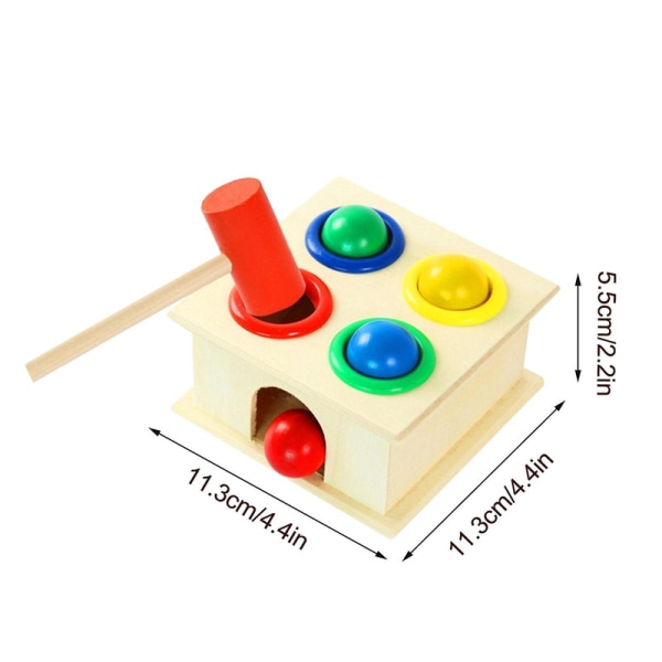 Læringslegetøj Træhammerbold Med Hammerboks Farve Cognit Legetøj 241963 Db A
