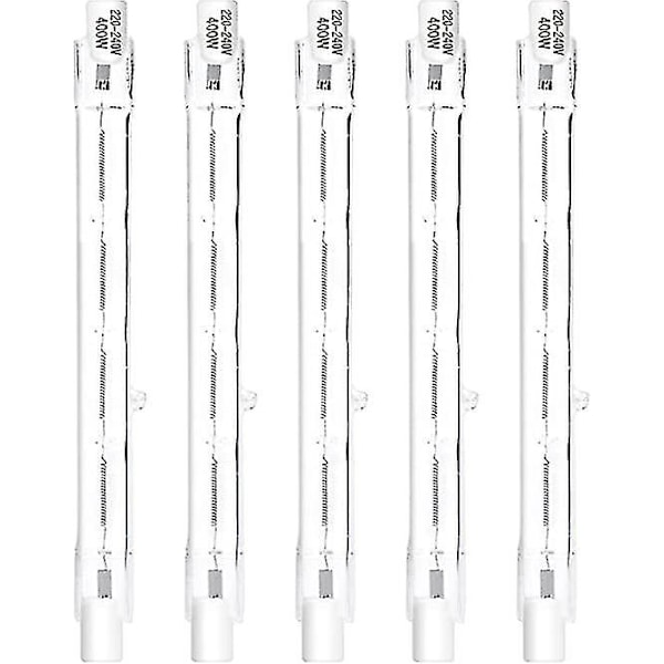 5 stk R7s 118mm 400W Halogen Pære Lyspære Dimbar AC 220-240V 7500lm J118 Lineær Halogen Spotlight db