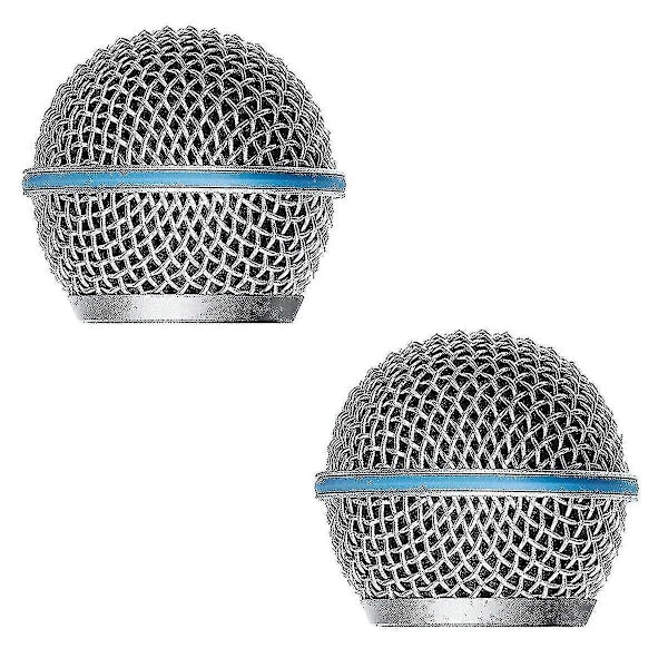 2 stk. Mikrofon Grill Mic Gitter Udskiftning Mic Kuglehoved Mesh Til Beta58a Sm58 Pgx24 Slx24-CE db