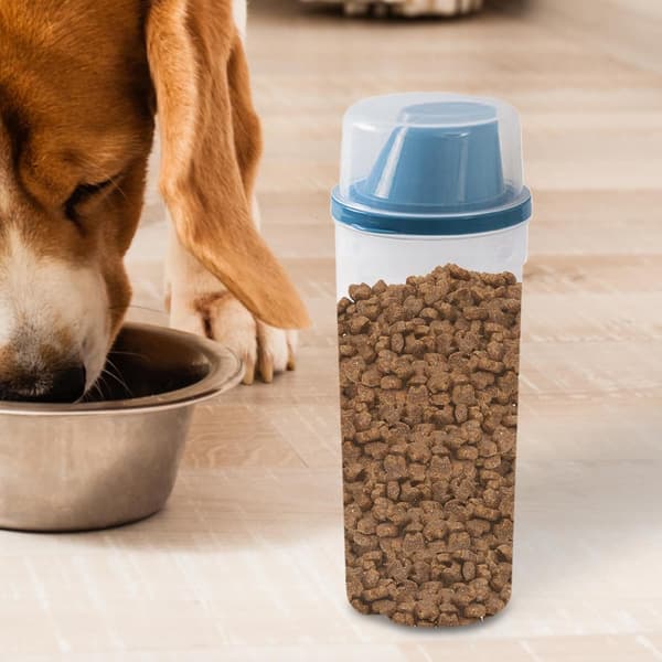 Hundemadskål – Stor gennemsigtig dispenser (1500 ml) – Foderbeholder (DB)
