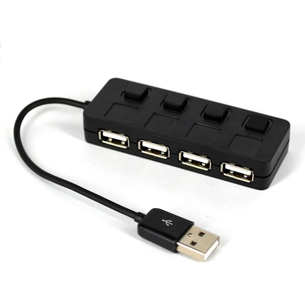 Super Rask Usb2.0 Hub Multi Usb Splitter 4 Ports Utvider 12v Strømadapter {Db} White