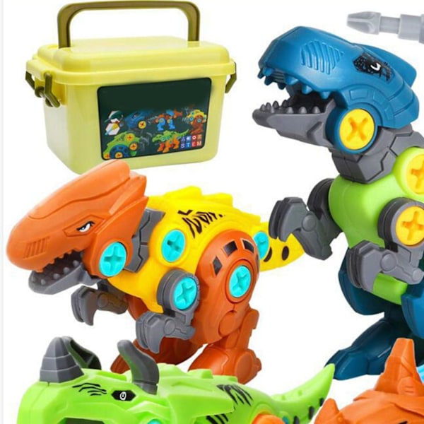 4 kpl Pura dinosauruslelut Sähköinen ruuvaus dinosaurusyhdistelmä Diy Kokoonpano Rakennus Poikale juguetes db Type 3