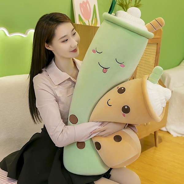 Kuplajuoma-Täytetty Nukke Leikkikalu Söpö Pitkä Nauha Maitotee Kupin Pehmoinen Tyyny Super Pehmeä PP-Puuvilla Täysin Täytetty Plushies Makuuhuone [DB] Light Brown M