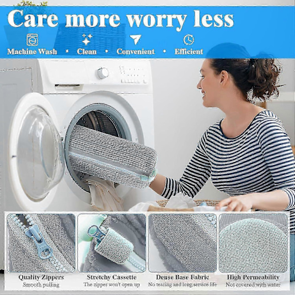 2 st skotvättspåsar för tvättmaskin, tvättpåse för skor för tvättmaskin och torktumlare (grå) [DB] Grey - 2pcs