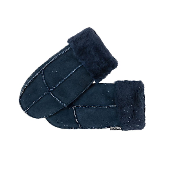 Ekte Saueullvotter for Kvinner med Omvendbar Mansjett {Db} Navy Blue