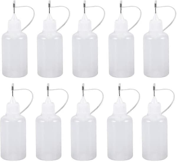 10 st Plastflaskor med Munstycken, Precisionsapplikator Pressflaskor för Lim Färg 20ml [db]
