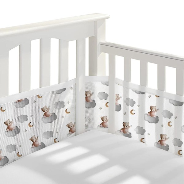 Pustende Baby Mesh Crib Liner Størrelse 340cm*160cm Brown