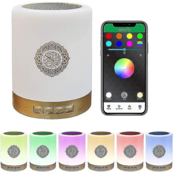 Koran Touch-lampa med mobilappkontroll - Bärbar Bluetooth-högtalare för Koran [DB]