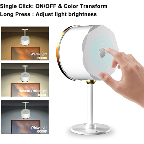 Vegglampe LED vegglampe med oppladbar batteridrift [DB] White