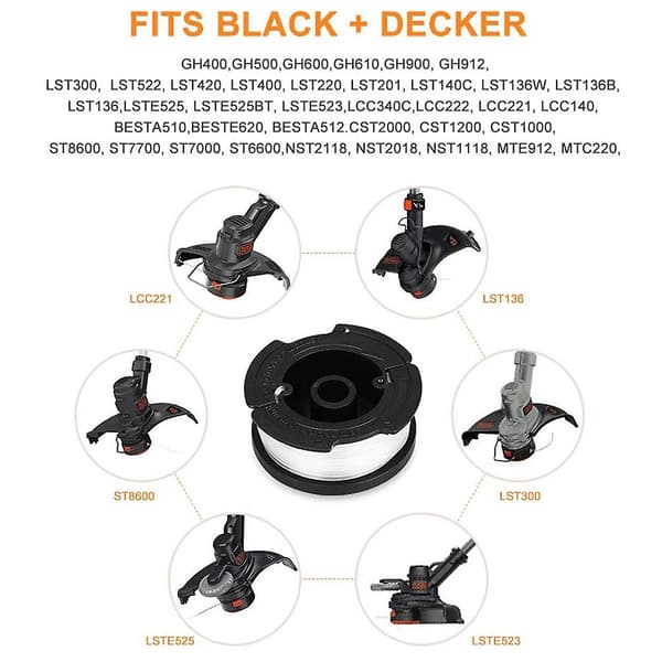 Db 3 4 6 st utbytbara applicera på BLACK+DECKER AF-100 Trimmer Line spolar 4 pack