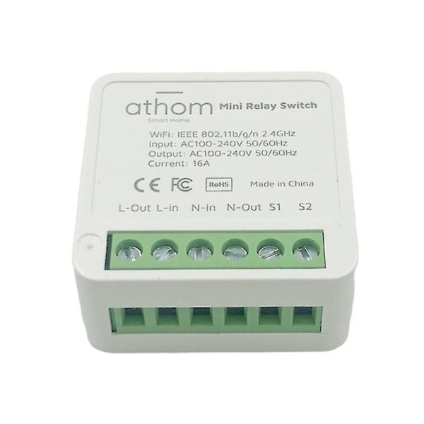 Smart Home Automation 16a Relækontakt Kompatibel Med Apple Homekit Dual-mode [DB]