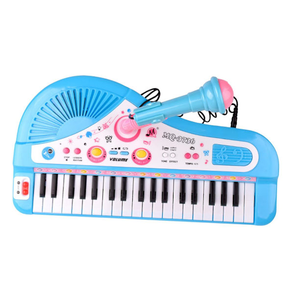 37 Tangenter Piano for Barn Elektronisk Piano Keyboard for Gutter Jenter Alder 3-5 år Blå [DB]