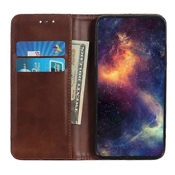Kompatibel med Motorola Edge 50 Neo 5G Etui Split Læder Flip Wallet Telefon Cover [DB] Espresso