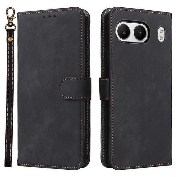 Kompatibelt plånboksfodral för OnePlus Nord 4 RFID PU Läderfodral Ställ [DB] Black
