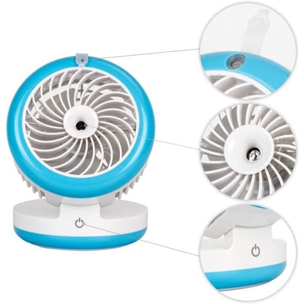 Genopladelig køleventilator - Mærke - Model - Blå - Multifunktionel og stærk vind[DB] Blue