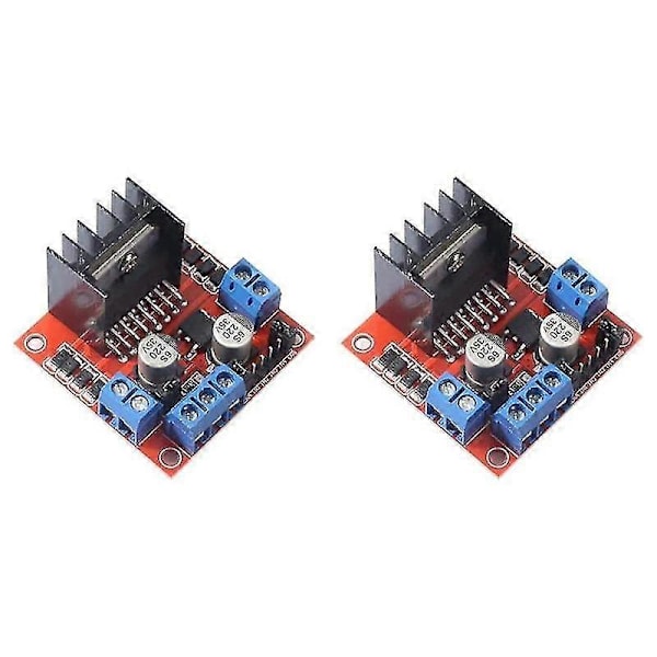 2-pack L298N Motorstyrningskortmodul Dubbel H-brygga DC Stepper för Ar-Duino Elektriska Projekt [Db]