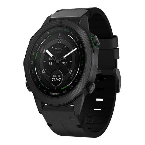 Nahkainen kellon ranneke Garmin MARQ Golfer Gen 2 [DB] -kelloon Black
