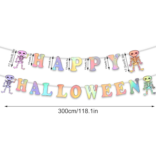 Rl Halloween Dekorativ Dra Flagga Papper Färgglad Halloween Brev Dra Blomma