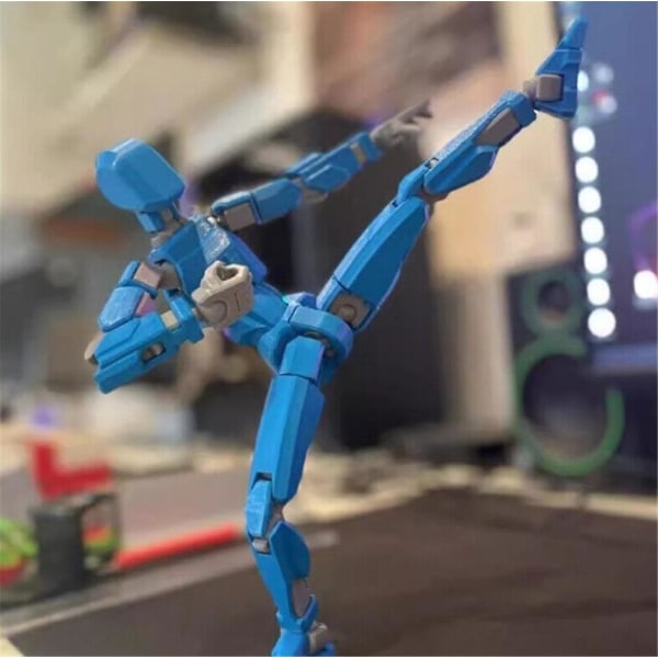 T13 Action Figure, Titan 13 Action Figure, Robot Action Figure, 3D Printet Action NYHED [DB] Black Blue
