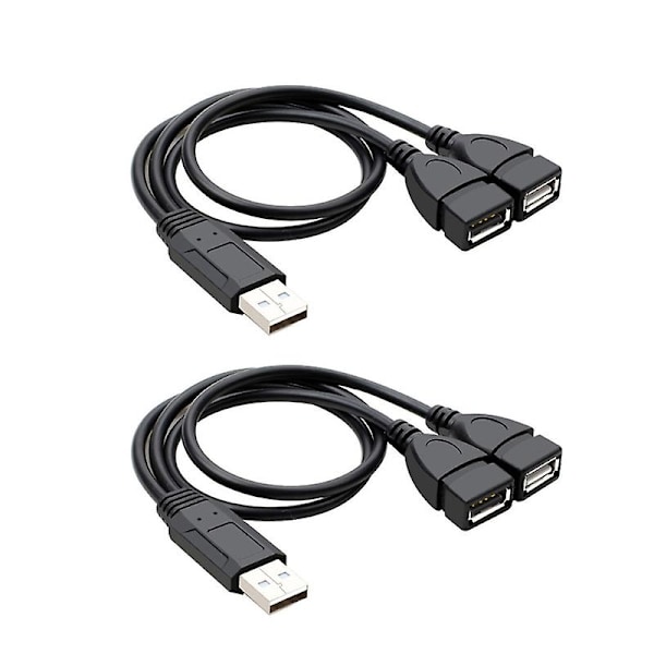 USB-splitter USB 2.0 Y-splitter ladekabel 1 hann til 2 hunn strømledning [DB]