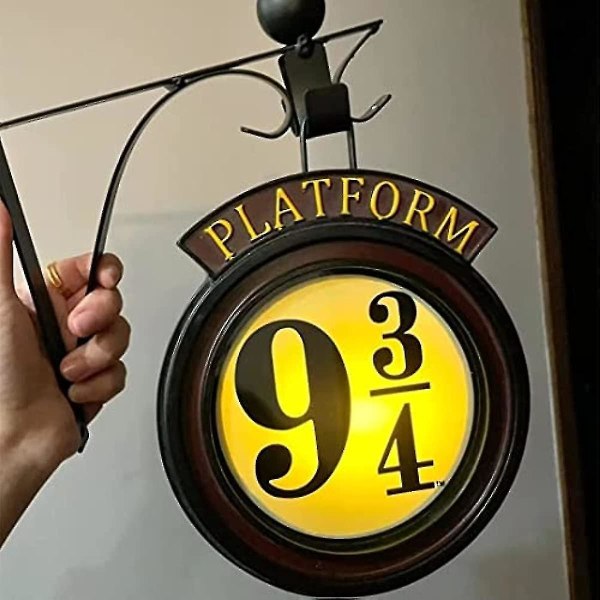Harry Potter hengende 9 3/4 nattlys, hjemmeinnredning Harry Potter-skiltlys Led-lampe dekorasjon [DB]