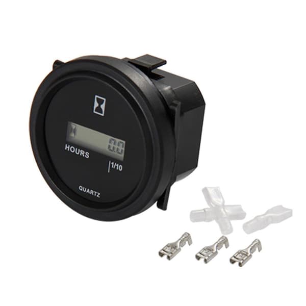 Digital Timer med Nulstilling - Kørselstimer Dataopbevaring til Plæneklipper, Traktor, Generator, Golfvogn {db} black