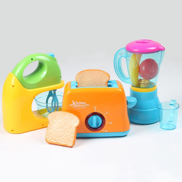 Haloppe Simulering Køkkenapparater Blender Rister Mixer med LED Lad Som Om Legetøj Db Blender