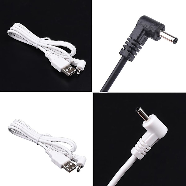 USB Han til 90 Grader 3,5 mm x 1,35 mm DC Strøm Han Stik 5V Kabel 100 cm/3,3 ft [DB] Black